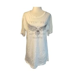 Lira Livin' Free Eagle Graphic Tee Short Sleeve Crewneck L